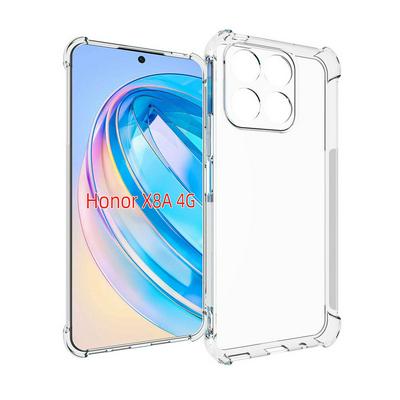Honor X8A 4G Anti-Fingerprint Non-Slip Waterproof Four Corners Shockproof Transparent Soft TPU Back Cover Protective Case