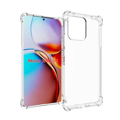 Motorola X40 Anti-Fingerprint Non-Slip Waterproof Four Corners Shockproof Transparent Soft TPU Back Cover Protective Case