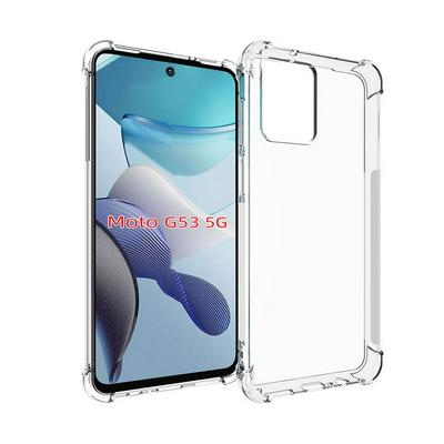 Anti-Fingerprint Non-Slip Waterproof Four Corners Shockproof Transparent Soft TPU Back Cover Protective Case for Motorola G53 5G
