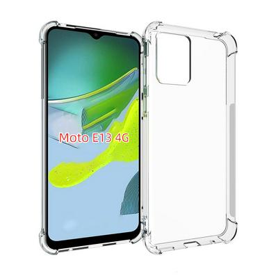 Anti-Fingerprint Non-Slip Waterproof Four Corners Shockproof Transparent Soft TPU Back Cover Protective Case for Motorola E13 4G