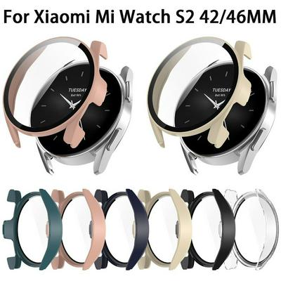 PC Hard Case + Screen Protector for Xiaomi Mi Watch S2 Anti-scratch Cases Cover With HD Tempered Glass Smart Watch Accessories