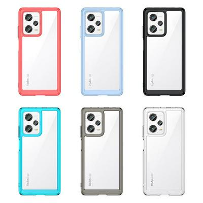 For Xiaomi Redmi Note 12 Pro Plus TPU + Acrylic Back Cover Anti-fall Clear Phone Case with Independent PC Buttons