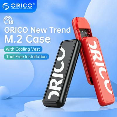 ORICO New Trend M2 NVMe SSD Enclosure 6Gbps 10Gbps USB 3.2 Gen 2 Type C M.2 SSD Case Classic Red Black Color Support Smart Sleep