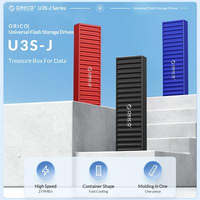 ORICO USSD-J USB 3.2 Pen Drive 260MB/S Aluminum USB Flash Drive 128G 256GB 512G Black Blue Pendrive for Type-C Android Micro/PC