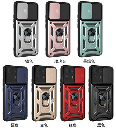 Xiaomi Mi MIX4 Ring Holder Kickstand Camera Slide Cover Design PC + TPU Phone Back Cover Case