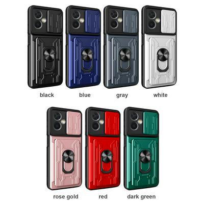 Xiaomi Redmi Note 12 Ring Holder Kickstand Camera Slide Cover Design PC + TPU Phone Back Cover Case