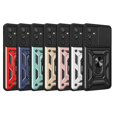 For Samsung Galaxy A54 5G Sergeant Shockproof Drop-proof PC+TPU Phone Protective Case with Metal Ring Kickstand and Metal Patch