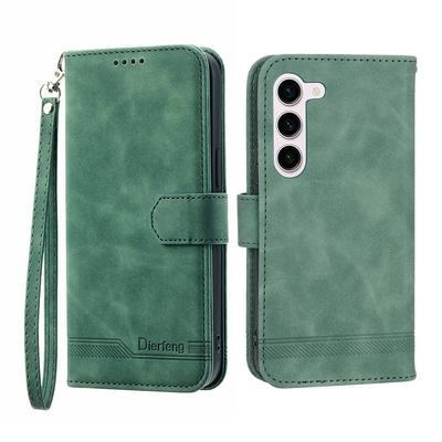For Samsung Galaxy S23 Series Line Terms Strong Magnetic Closure PU Leather + TPU Wallet Case