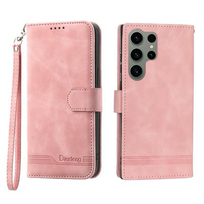 For Samsung Galaxy S23 Ultra Series Line Terms Strong Magnetic Closure PU Leather + TPU Wallet Case