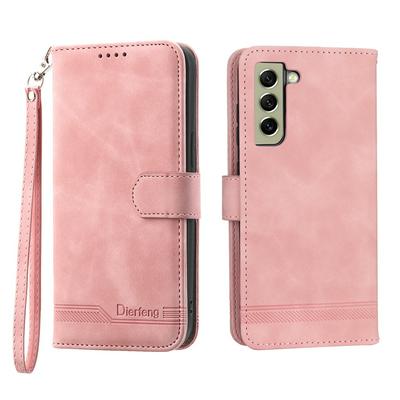 For Samsung Galaxy S21 FE Series Line Terms Strong Magnetic Closure PU Leather + TPU Wallet Case