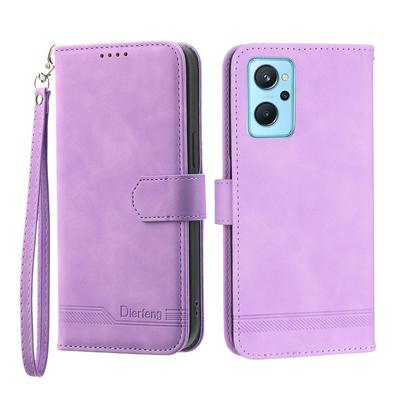 For OPPO Realme 9I Series Line Terms Strong Magnetic Closure PU Leather + TPU Wallet Case