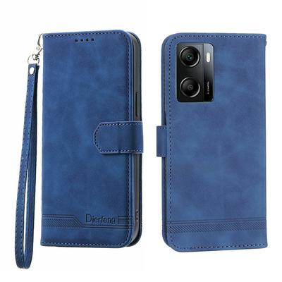 For OPPO A57 4G Series Line Terms Strong Magnetic Closure PU Leather + TPU Wallet Case