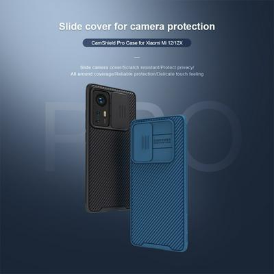 NILLKIN CamShield Pro for Xiaomi 12/12X PC+TPU Hybrid Phone Cover Drop-proof Case with Camera Slide Lidid