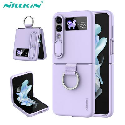 For Samsung Galaxy Z Flip 4 Case NILLKIN CamShield Silky Folding Case with Ring Slide Camera Lens Cover Silicone Protective