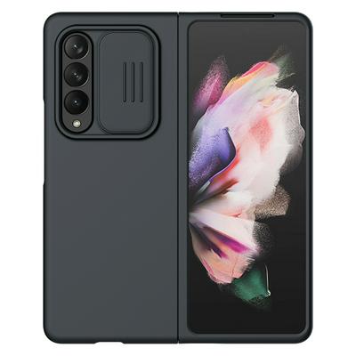 NILLKIN for Samsung Galaxy Z Fold4 5G Anti-scratch Back Cover Dual Layer Hybrid Hard PC Soft Silicone Phone Case with Slide Camera Lens Cover