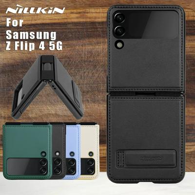 NILLKIN for Samsung Galaxy Z Flip 4 5G Case Qin PU Flip Leather Case Card Slot Back Cover for Samsung Z Flip 4 5G