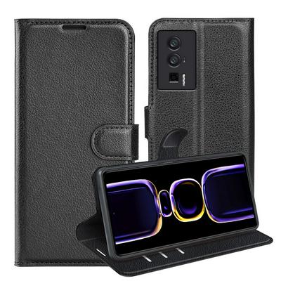  Xiaomi Redmi K60/K60 Pro Lichee Pattern Side Flip Wallet Style PU Leather + Soft TPU Card Holder with Stand and Magnetic Buckle Case