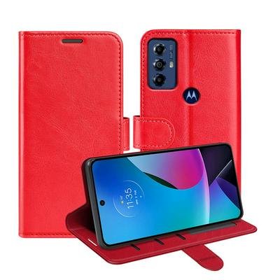 For Motorola G Play (2023) R64 Pattern Single Folded Edge Folio Flip Leather Wallet Phone Case