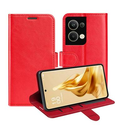 For Oppo Reno9 Pro Plus R64 Pattern Single Folded Edge Folio Flip Leather Wallet Phone Case