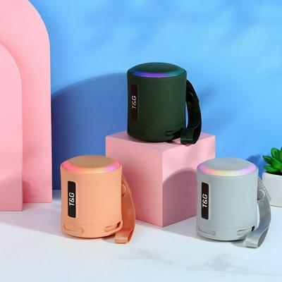 T&G TG373 LED Speaker Wireless Loudspeaker Subwoofer Portable colorful Outdoor column with FM Radio