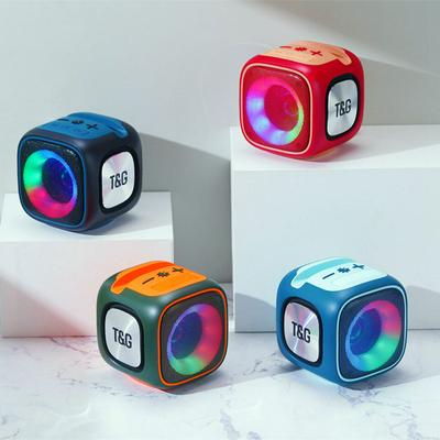 T&G TG359 Mini Cubic RGB LED Light Wireless Speaker High Power 7W 1200 Mah Stereo Bass Bocina BT speaker