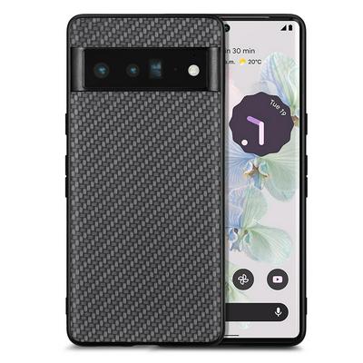 For Google Pixel 6 Pro 5G Carbon Fiber Texture Phone Back Case PU Leather Coated PC+TPU Shockproof Cover