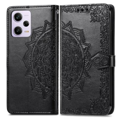 For Xiaomi Redmi Note 12 Pro Plus Relief Mandala Pattern Three Card Slots Series Side Flip PU Leather + Soft TPU with Magnetic Buckle and Stand Wallet Case