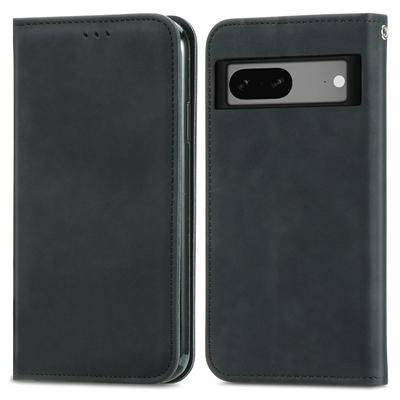 For Google Pixel 7A Skin Feel Magnetic Attraction Flip Leather Wallet Case with Card Slot and Stand