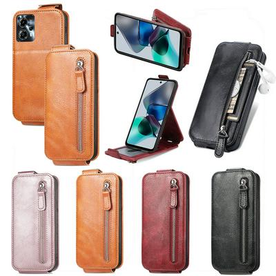 For Motorola G23 PU Leather Phone Case Vertical Flip Phone Stand Cover with Wallet