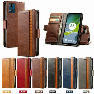 For Motorola E13 business splicing card flip cover RFID anti-theft brush buckle protective cover