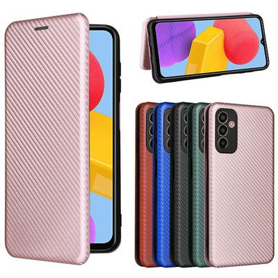 For Samsung Galaxy M13 4G Carbon Fiber Texture Shockproof and Scratchproof Hard PC+TPU Phone Case