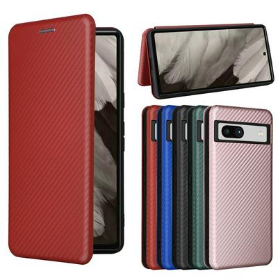For Google Pixel 7A Carbon Fiber Texture Shockproof and Scratchproof Hard PC+TPU Phone Case