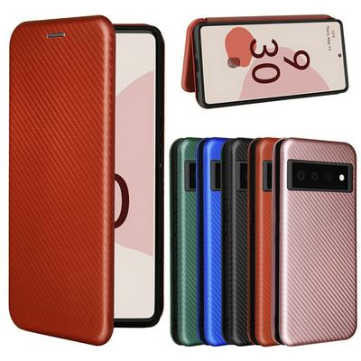 For Google Pixel 6A Carbon Fiber Texture Shockproof and Scratchproof Hard PC+TPU Phone Case