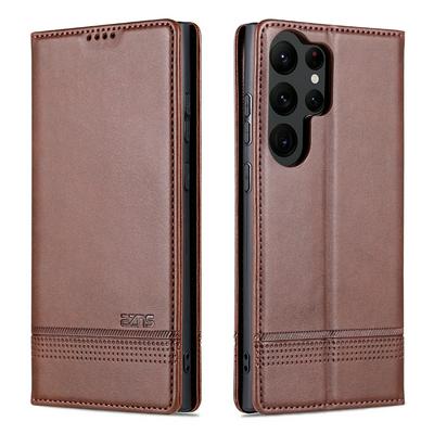 For Samsung Galaxy S23 Ultra Ox Pattern Shock-Absorption Side Flip Magnetic Attraction PU Leather + Soft TPU with Card Slots and Stand Wallet Case