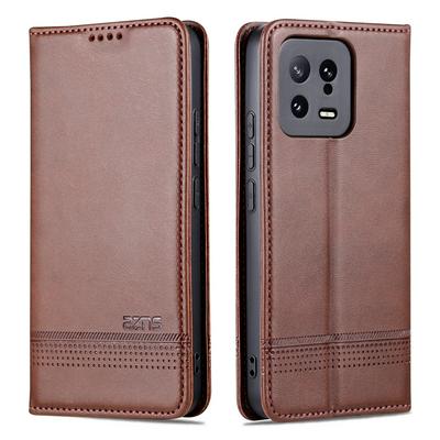 For Xiaomi 13 Ox Pattern Shock-Absorption Side Flip Magnetic Attraction PU Leather + Soft TPU with Card Slots and Stand Wallet Case