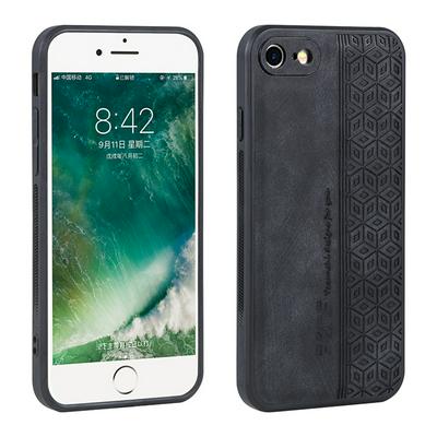 For iPhone 7/8 Embossed Skin-friendly Anti-Scratch Flower Creative Rhombus Pattern Insert Card Case