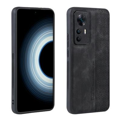 For Xiaomi Redmi K50 Ultra/ 12T/12T Pro Embossed Skin-friendly Anti-Scratch Flower Creative Rhombus Pattern Insert Card Case