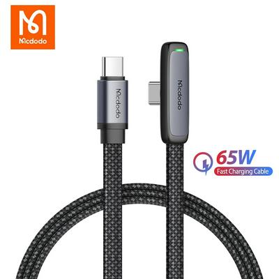 Mcdodo CA-336 65W Elbowed USB C to Type C Cable For Xiaomi POCO F3 F4 Samsung Macbook Charging Data Sync Cord PD Fast Chargr Phone Wire