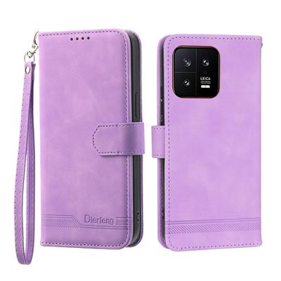 For  Xiaomi 13 Series Line Terms Strong Magnetic Closure PU Leather + TPU Wallet Case