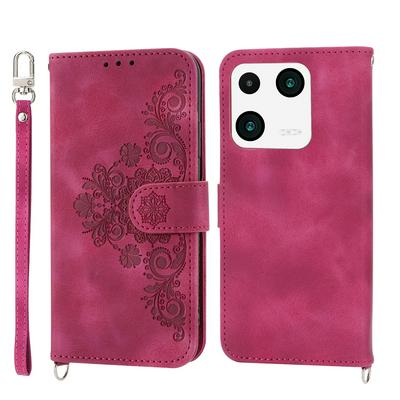 For Xiaomi 13 Pro Embossed Skin Feel Scratch Resistant PU Leather Wallet Phone Case