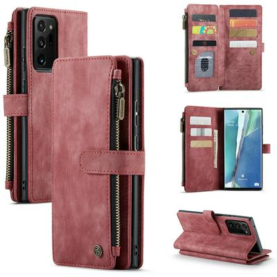 CaseMe For Samsung Galaxy Note20 Ultra Retro Zipper Wallet Style PU Leather+TPU Flip Phone Case