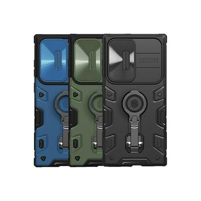 NILLKIN CamShield Armor Pro PC + TPU Case for Samsung Galaxy S23 Ultra Slide Lens Protection Tire Texture Kickstand Phone Cover