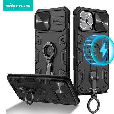 NILLKIN for iPhone 14 Pro CamShield Armor Pro Magnetic Phone Case Ring Holder Back Cover Kickstand Support Wireless Charging