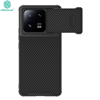 NILLKIN Synthetic Fiber S Case For Xiaomi 13 Hard PC Protective Phone Cover with Push-and-Pull Lens Protector