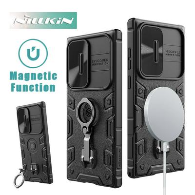 NILLKIN for Samsung Galaxy S23 Ultra CamShield Armor Pro Magnetic Phone Case Ring Holder Back Cover Kickstand Support Wireless Charging
