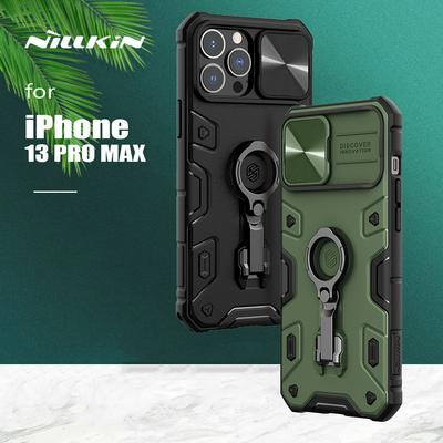 NILLKIN CamShield Armor Pro PC + TPU Case for iPhone 13 Pro Max Slide Lens Protection Tire Texture Kickstand Phone Cover