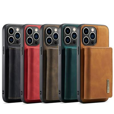 DG.MING M1 Series Drop-proof Kickstand Design Cover with Detachable Magnetic Wallet for iPhone 14 Pro