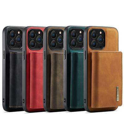 DG.MING M1 Series Drop-proof Kickstand Design Cover with Detachable Magnetic Wallet for iPhone 13 Pro Max