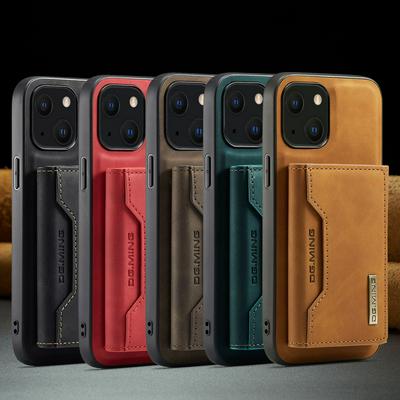 DG.MING M2 Series Detachable 2-in-1 Wallet Kickstand Design Leather Coated Hybrid Case for iPhone 13