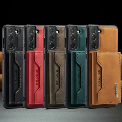 DG.MING M2 Series Detachable 2-in-1 Wallet Kickstand Design Leather Coated Hybrid Case for Samsung Galaxy S21